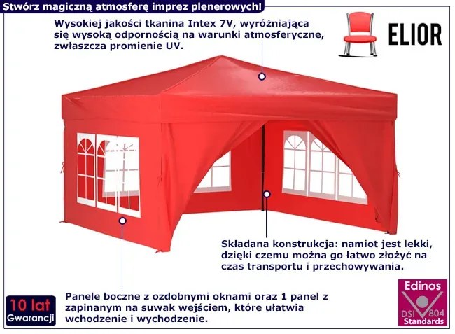 Czerwony namiot ogrodowy N0-G90