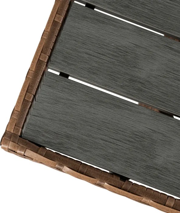 Zestaw Mebli Ogrodowych COMODO Brązowy/Szary Narożnik Stolik Tarasowy Technorattan Nowoczesny