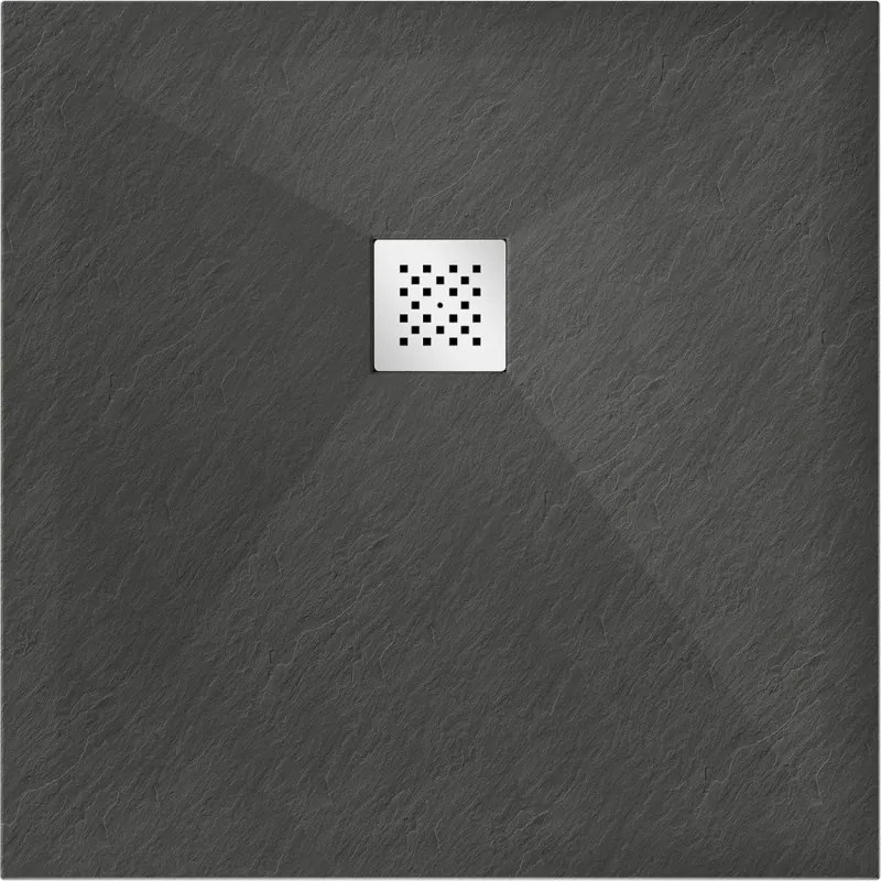 Mexen Stone+ brodzik kompozytowy kwadratowy 80 x 80 cm, antracyt - 44718080