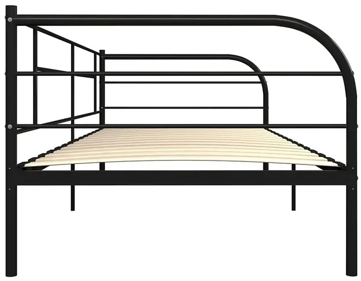 Czarne metalowe łózko 90x200 cm - Lucpa