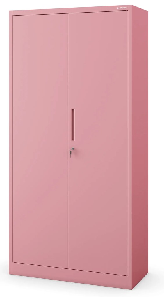Szafa metalowa wielofunkcyjna z drążkiem pudrowy róż, 900x1850x450 mm: DAWID Fresh Style