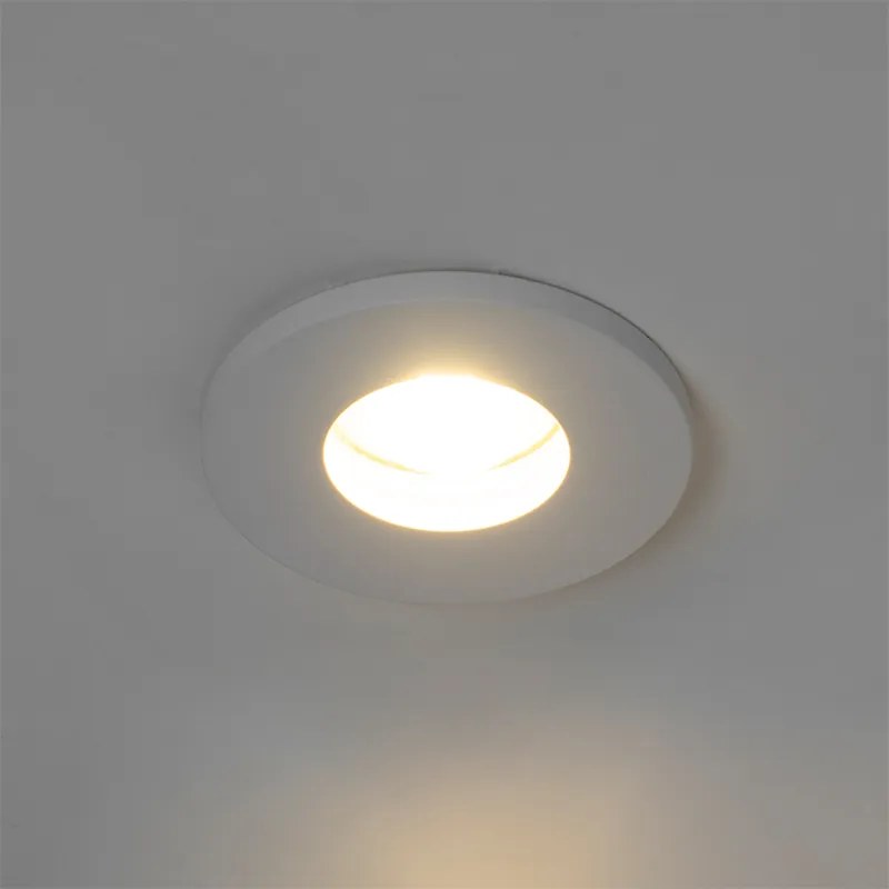 Zestaw 6 nowoczesnych, wpuszczanych reflektorów łazienkowych, biały - Shed