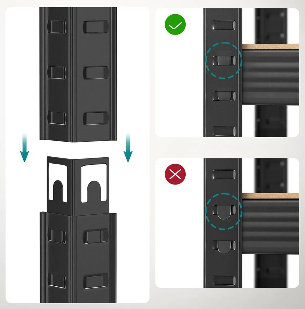 Metalowy regał półkowy TAYLOR 5 półek 150x75 cm