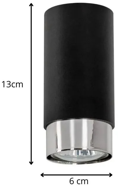 Czarna nowoczesna lampa sufitowa tuba - S686 S6-H58