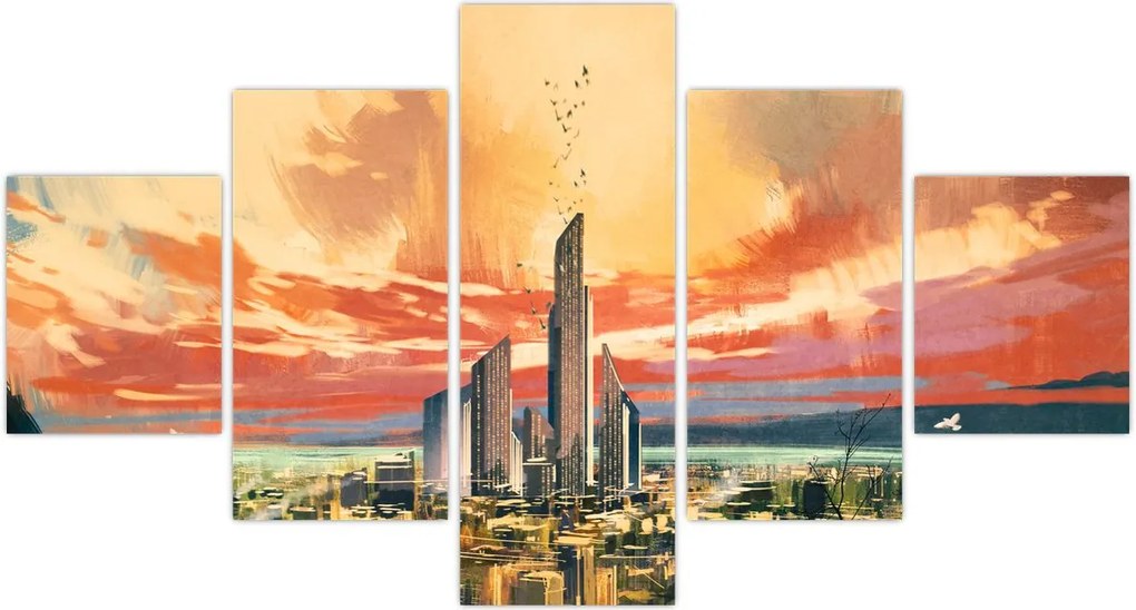 Obraz - Malowane miasto (125x70 cm)
