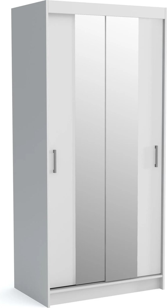Szafa Przesuwna NICOLA 100 cm Szafa Dwudrzwiowa Biała