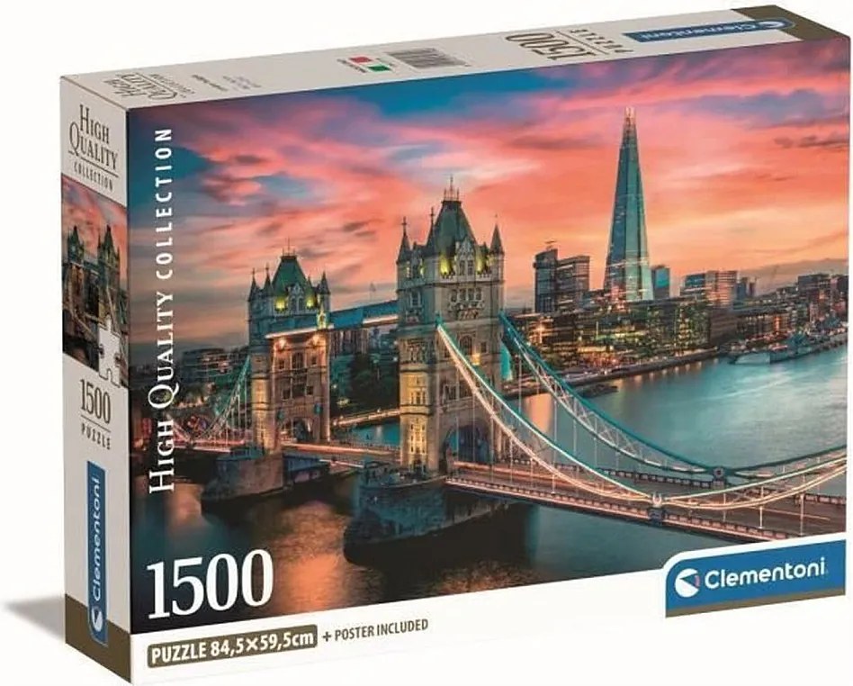 Puzzle Clementoni 1500 elementów London Twilight - 59,2 x 84,3 cm, poziomy format, dla dorosłych, wielokolorowy obraz
