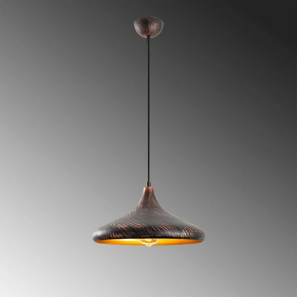 Lampa wisząca Barek - 11546, czarna/miedziana