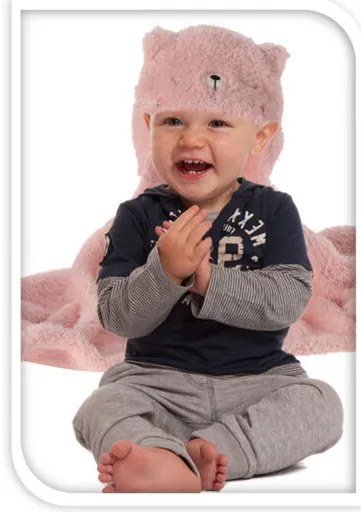 Koc z kapturem dla dzieci TEDDY, z uszkami, 70 x 100 cm