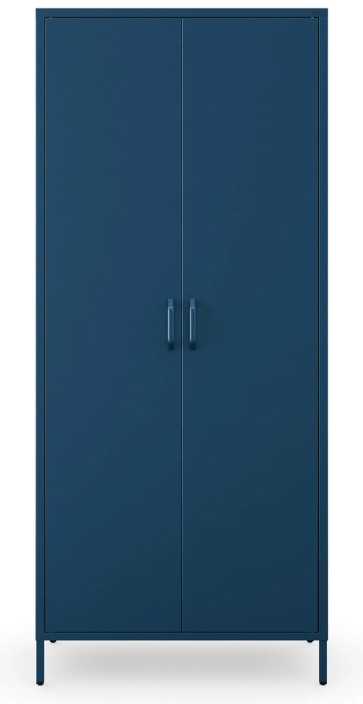 Szafa na ubrania metalowa loftowa na nóżkach granatowa, 800x1850x450 mm: FLAVIO Modern