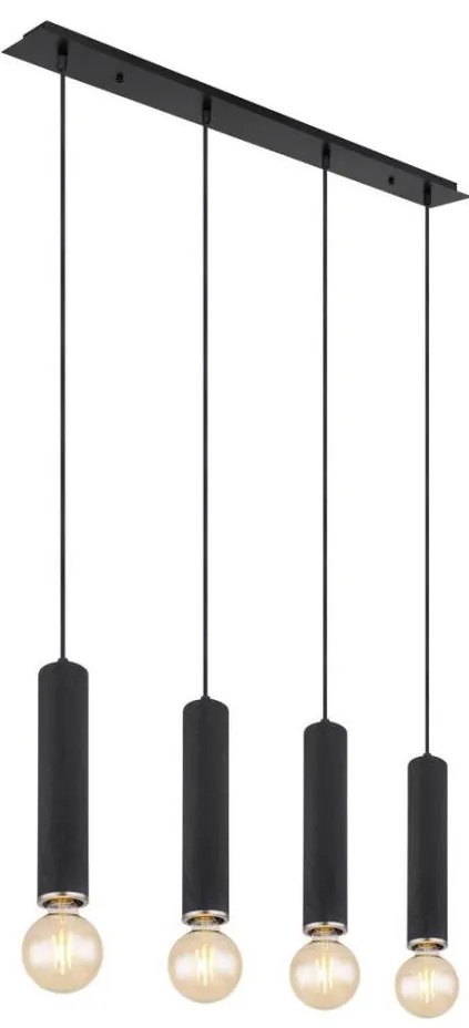 Globo 15499-4H - Lampa wisząca MARION 4xE27/60W/230V czarne drewno