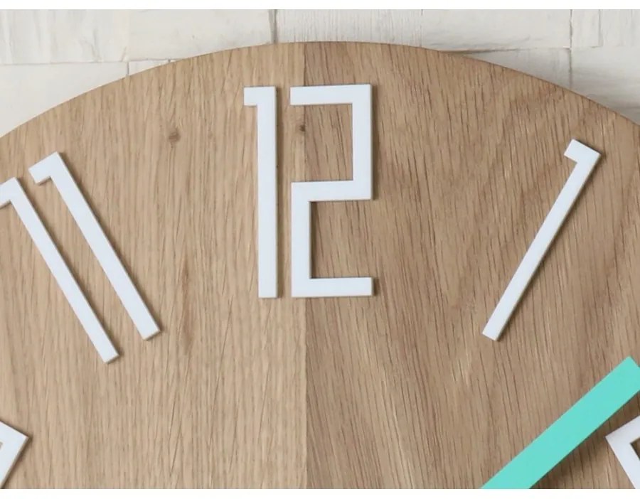 Zegar na ścianę nowoczesny drewniany z dużymi cyframi okrągły cichy loft