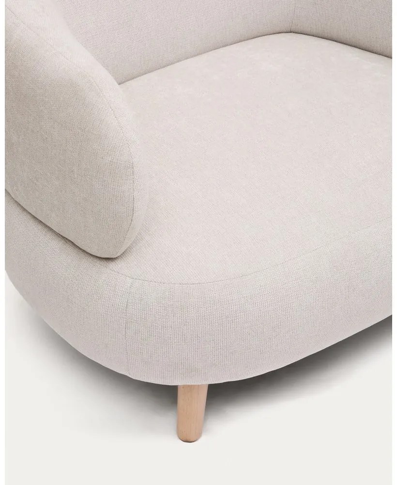 Beżowy fotel z tkaniny szenilowej Luisa – Kave Home