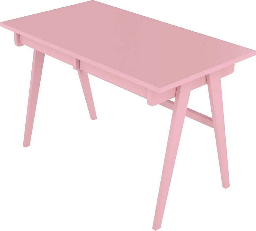 Drewniane biurko z szufladami Visby EDDA / pudrowy róż