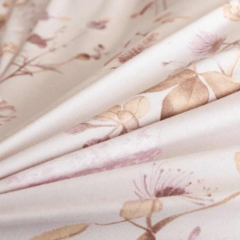 PrzytulneMieszkanie.pl PrzytulneMieszkanie.pl Pościel z mikroflanelu z mikrofibry BOTANIQUE beżowo-różowa Rozmiar pościeli: 70 x 90 cm | 140 x 200 cm