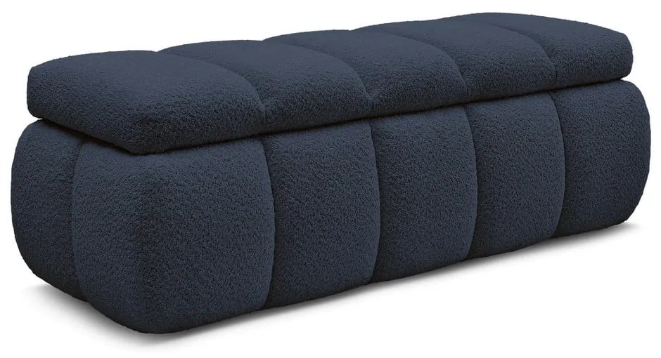 Ciemnoniebieska ławka z materiału bouclé – Bobochic Paris