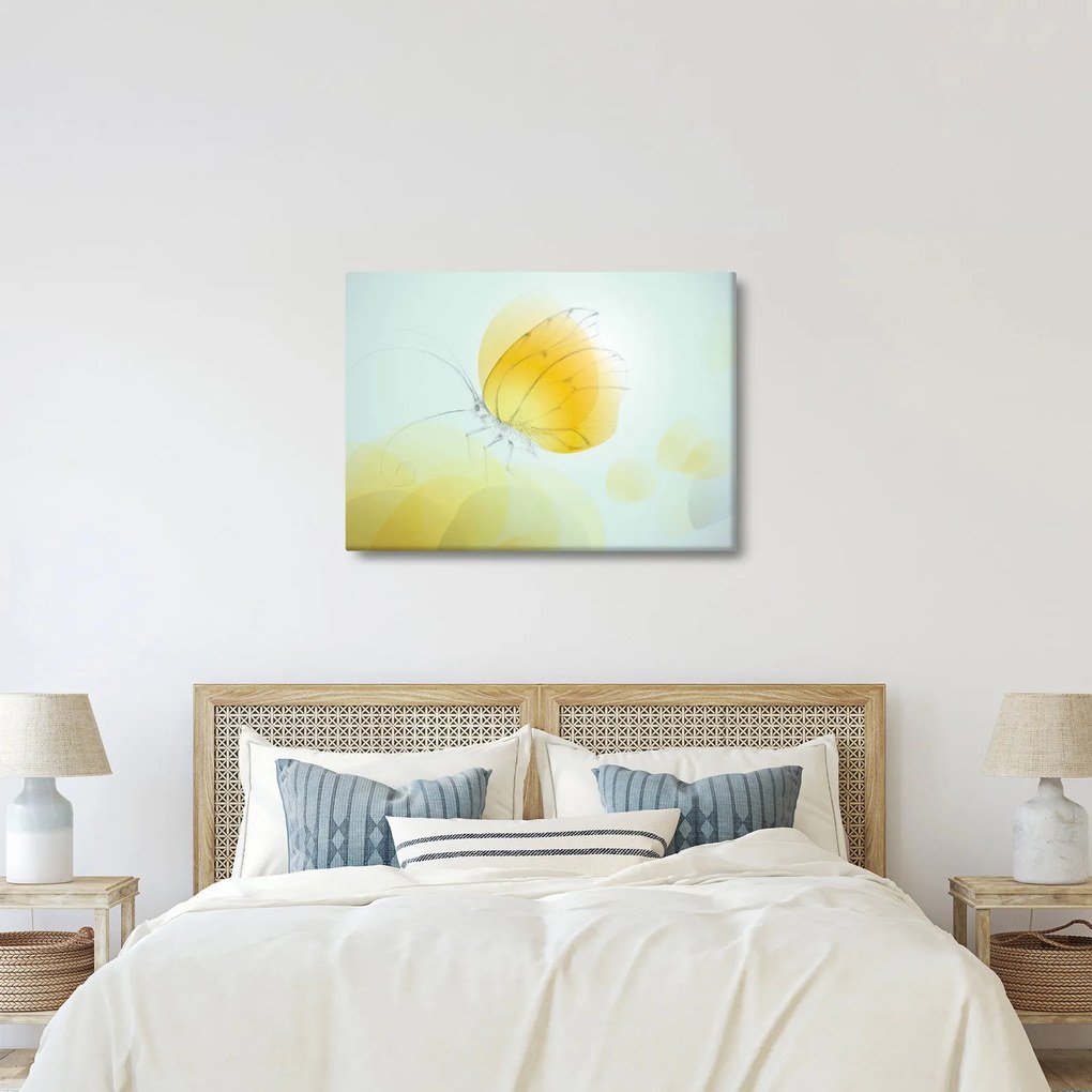 Obraz - Żółty motyl (70x50 cm)