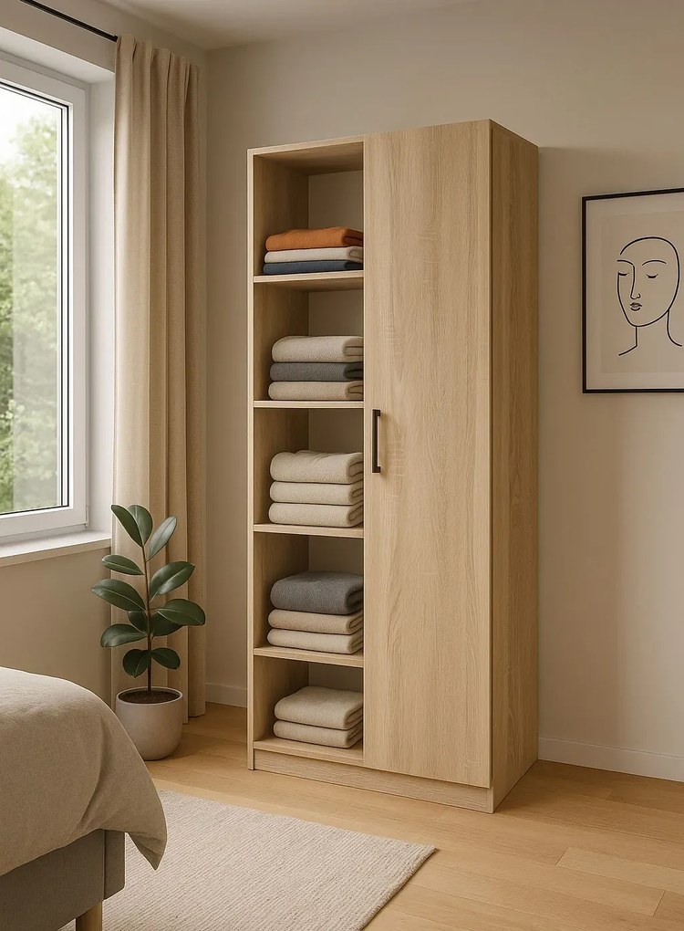 Wysoki regał na ubrania dąb sonoma R1-A60