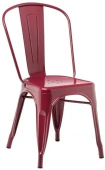 Zestaw 4 Sztaplowanych Krzeseł Jadalnianych Lix Ruby Red - Sklum