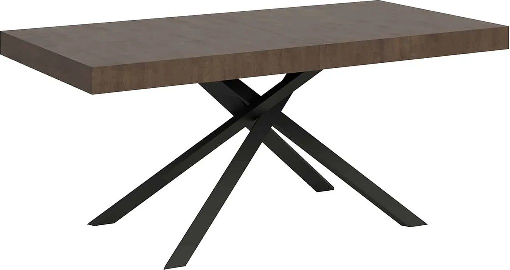 Stół rozkładany 160/244x80 cm Karida orzech nogi antracytowe