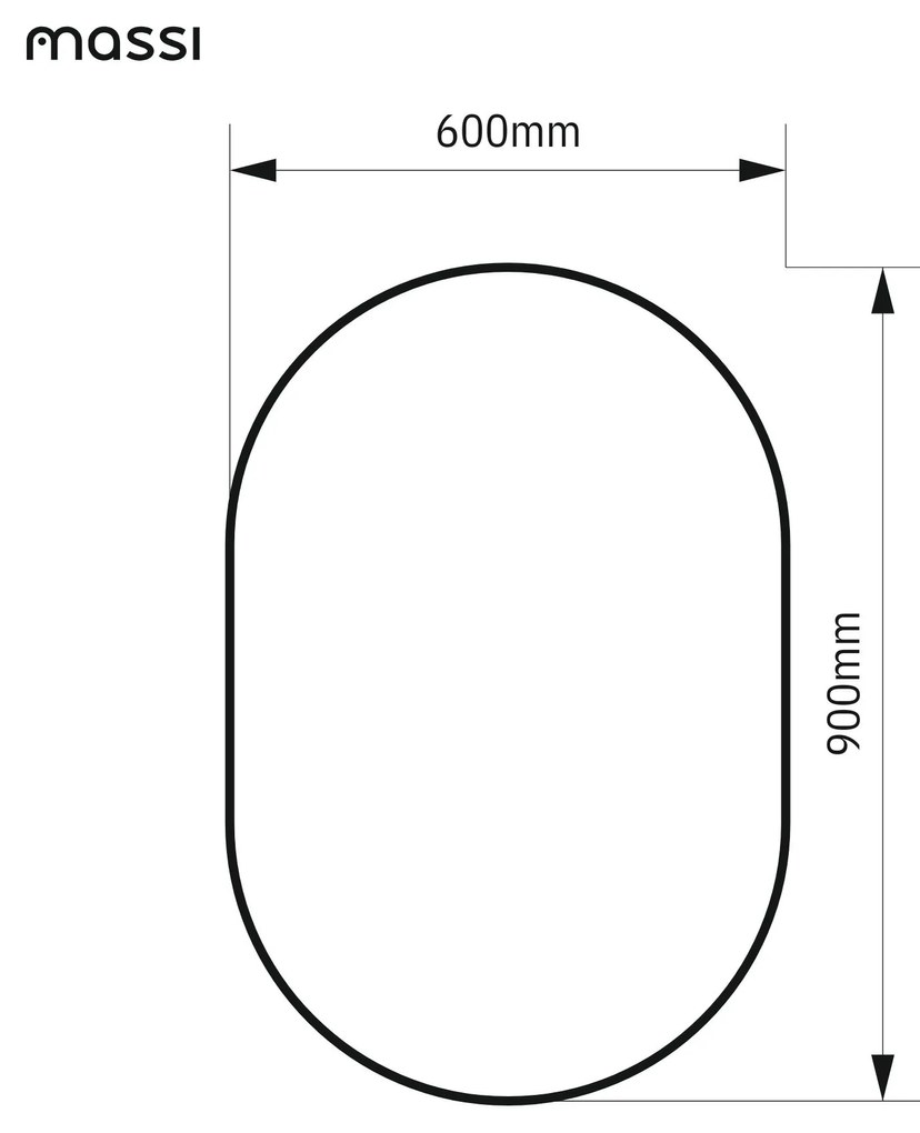 Lustro owalne podświetlane symetryczne bezramowe PLATAN LED | Różne rozmiary | Różne kolory szkła : Kolor tafli szkła - Brąz, Rozmiar - 60 x 90 cm