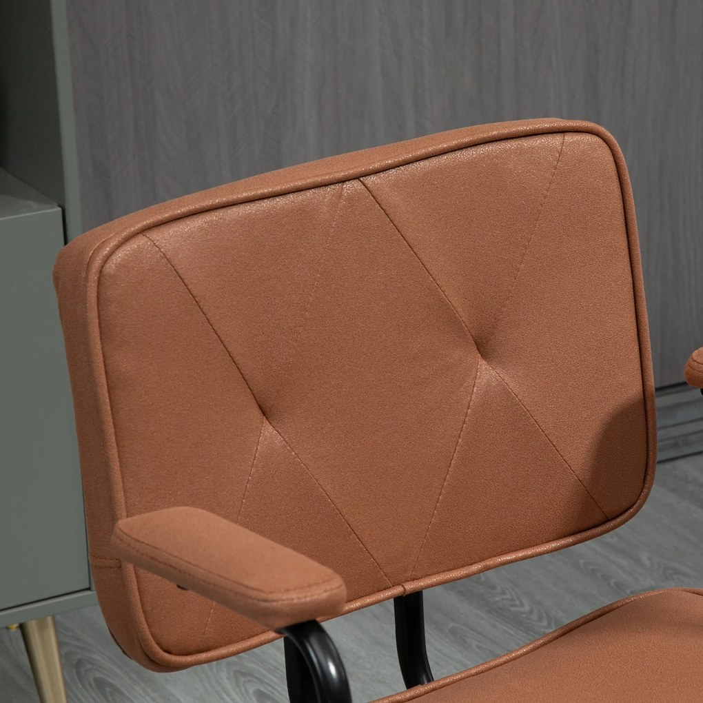 Vinsetto Fotel biurowy obrotowy z kółkami funkcja bujania ergonomiczny brązowy | Aosom PL