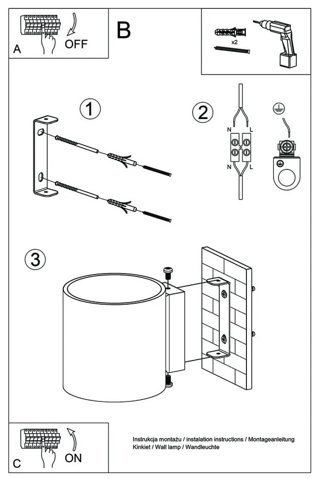 Betonowy kinkiet Sollux Roda