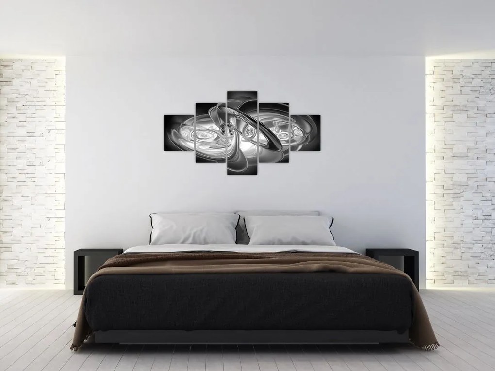 Obraz nowoczesnej szarej abstrakcji (125x70 cm)