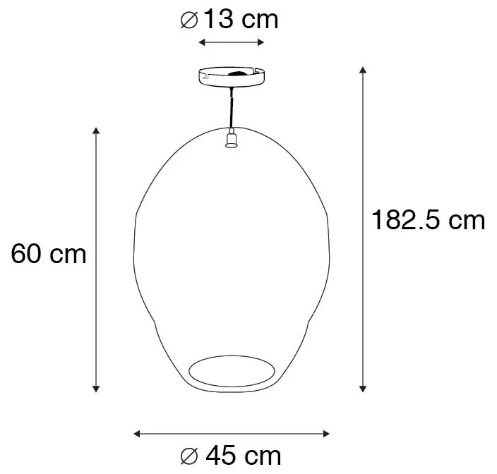 Orientalna lampa wisząca czarna 45 cm - Nidum LKolonialny Oswietlenie wewnetrzne