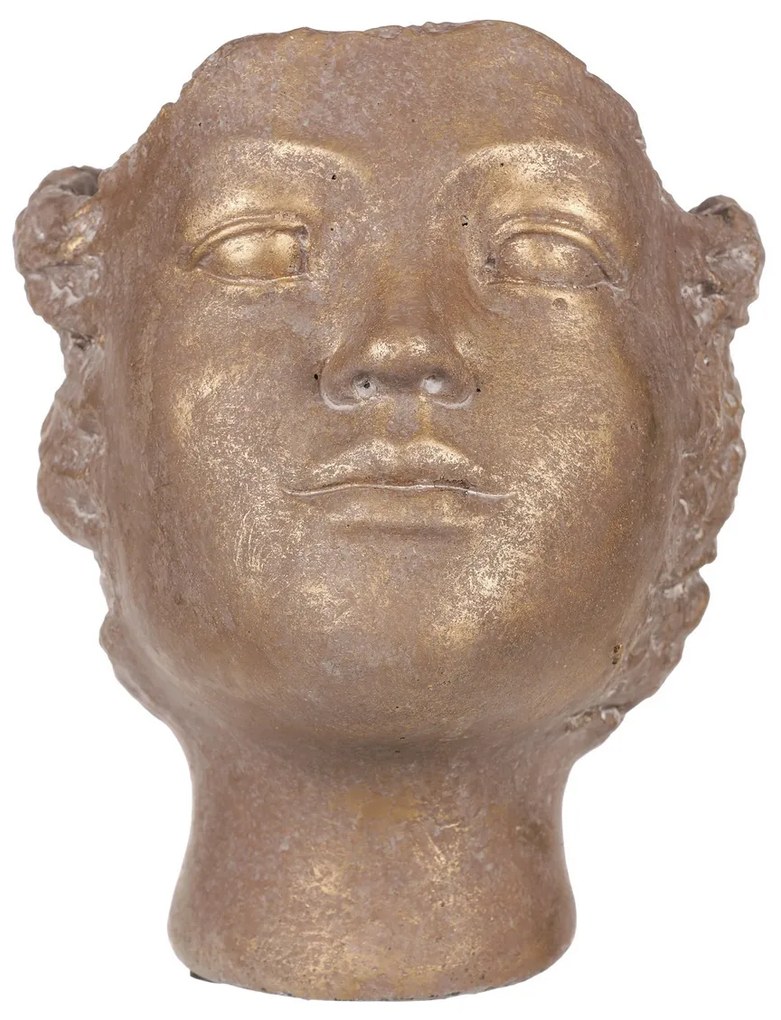 Betonowa donica na kwiatki, głowa, miedziana,średnica 14 cm, 18 x 14 x 19 cm