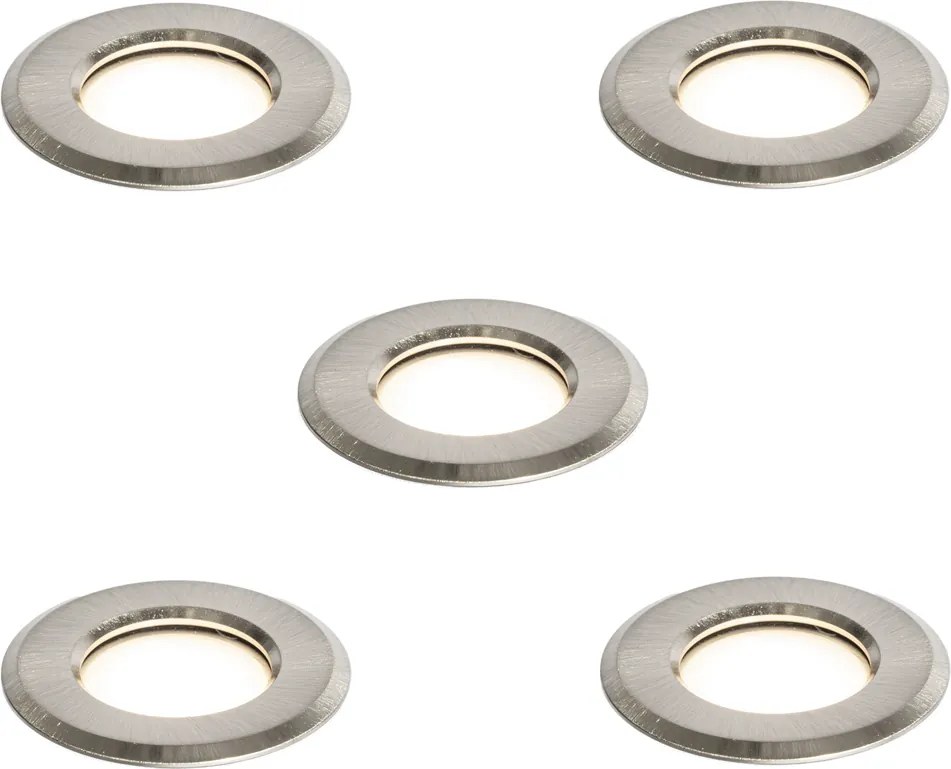 Zestaw 5 nowoczesnych reflektorów wpuszczanych aluminiowych z LED IP67 - Linsey