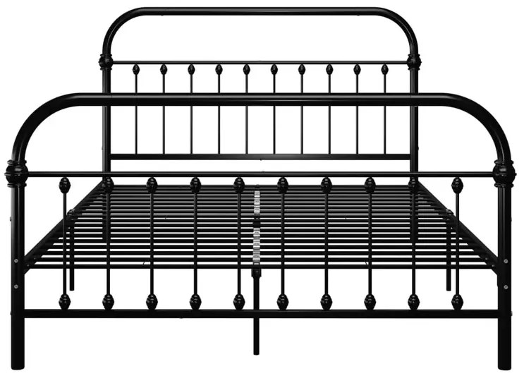 Czarne minimalistyczne łóżko metalowe 180x200 cm - Asal