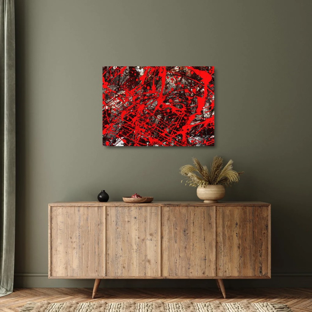 Obraz na szkle - Ekspresyjna abstrakcja (70x50 cm)