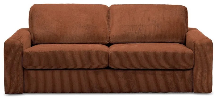 Sztruksowa rozkładana sofa w kolorze terakoty 195 cm Nona – Makamii