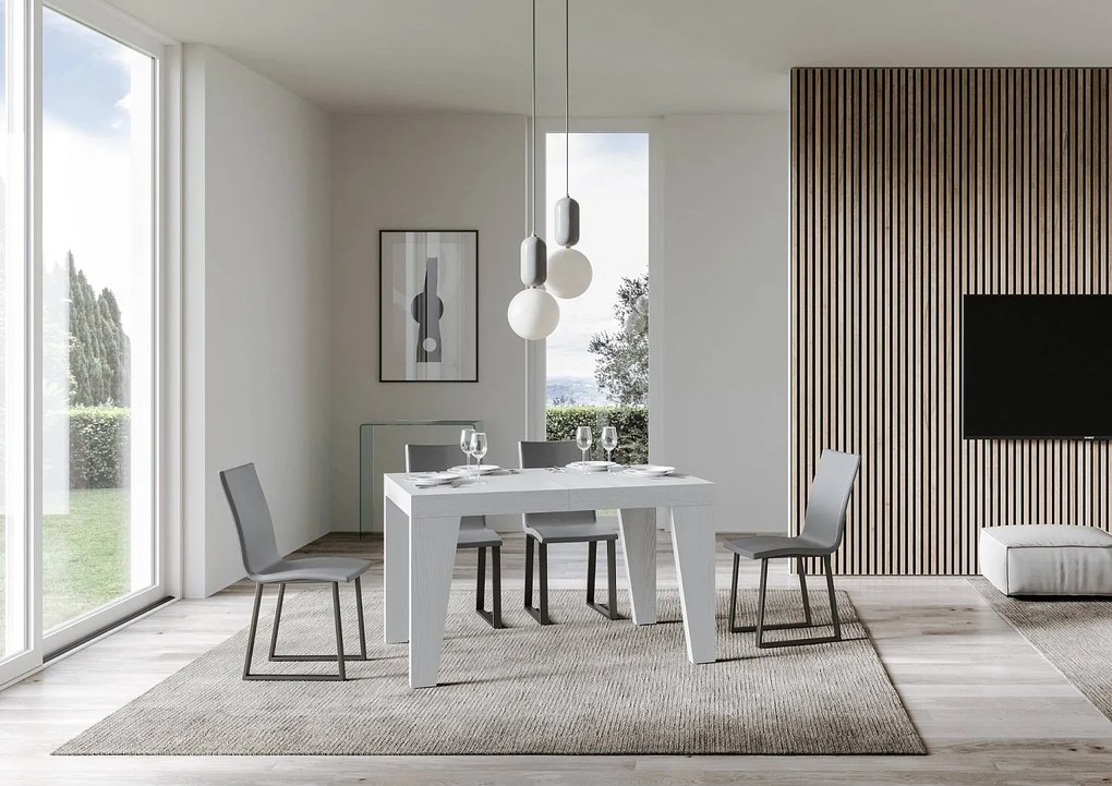 Stół rozkładany 130/234x90 cm Naxy frassino biała