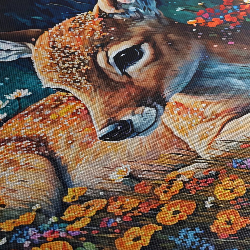 Obraz - Malowany jeleń (70x50 cm)