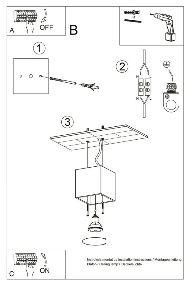 Ciemnoszara lampa punktowa 10x10 cm Geo – Nice Lamps