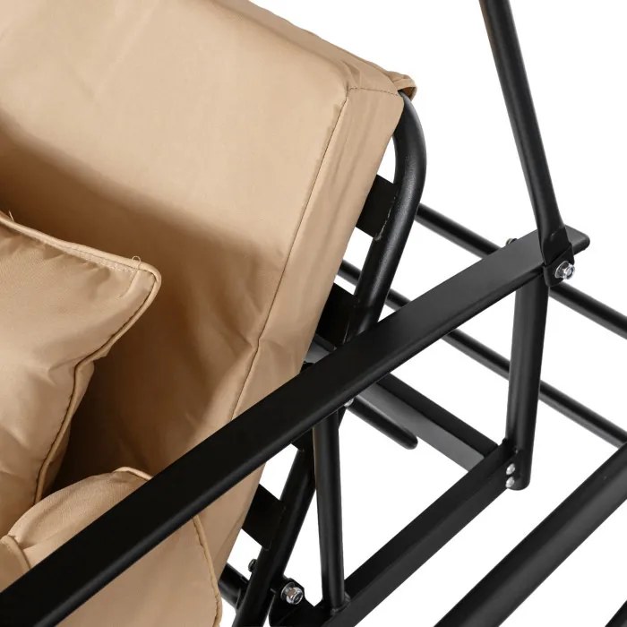 Huśtawka Ogrodowa CARMEN Beżowa/Czarna Nowoczesna