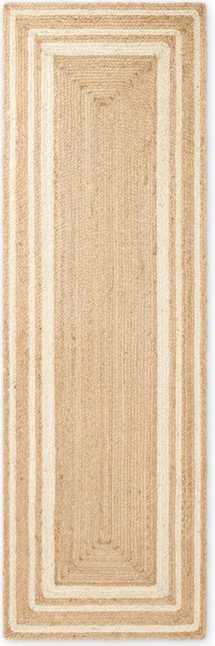 Kremowo-naturalny ręcznie tkany dwustronny chodnik z juty 70x200 cm Jutta – Hanse Home