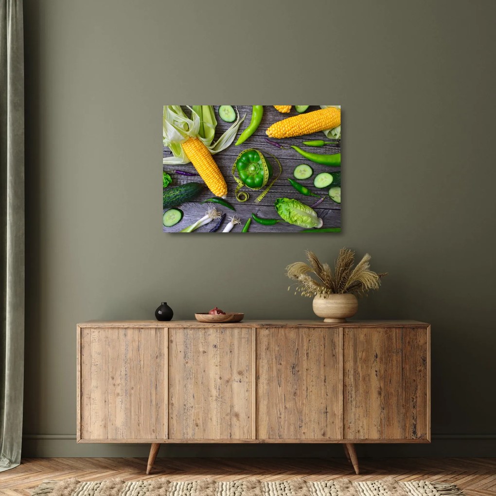 Obraz na szkle - z warzywami (70x50 cm)