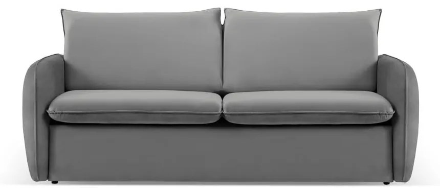 Szara aksamitna rozkładana sofa 214 cm Vienna – Cosmopolitan Design