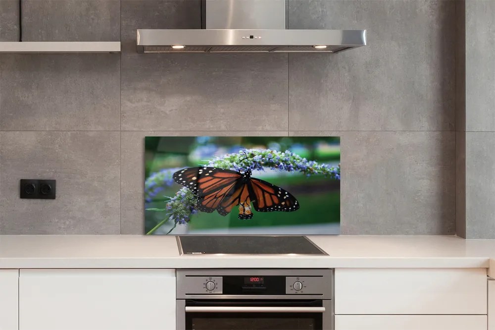 Panel Szklany Motyl Spijający Nektar