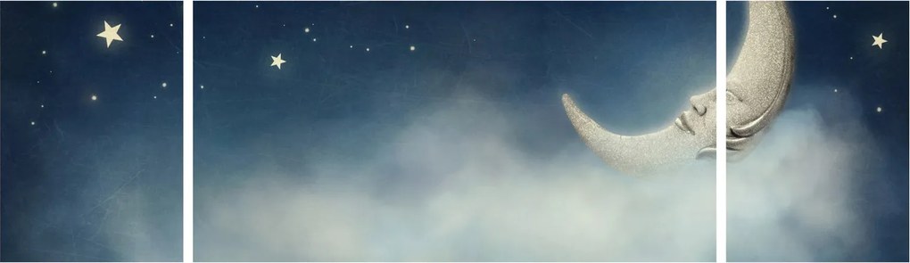 Obraz - Księżyc z gwiazdami (170x50 cm)