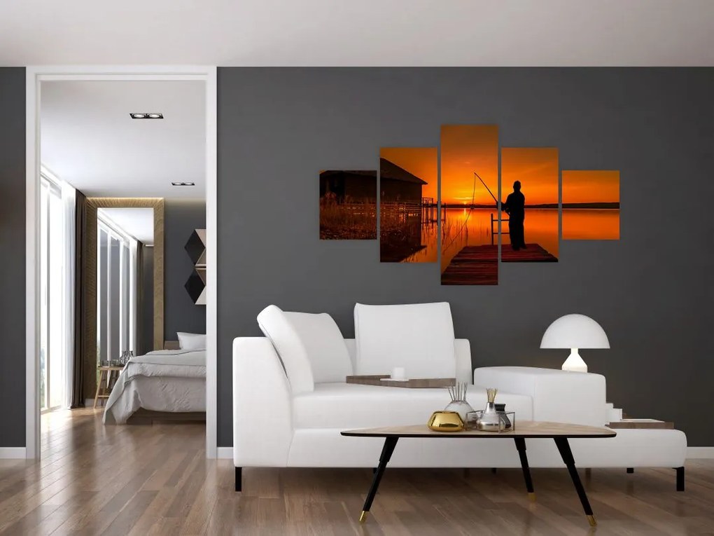 Obraz rybaka (125x70 cm)