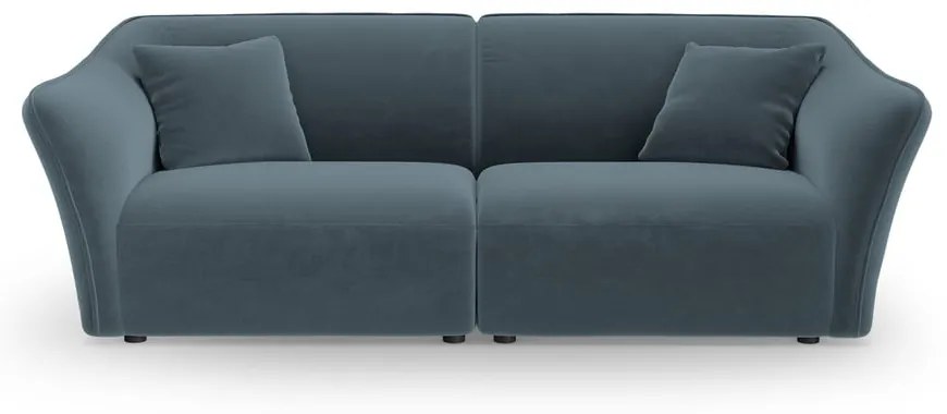 Niebieska aksamitna sofa 206 cm Tokyo – Cosmopolitan Design
