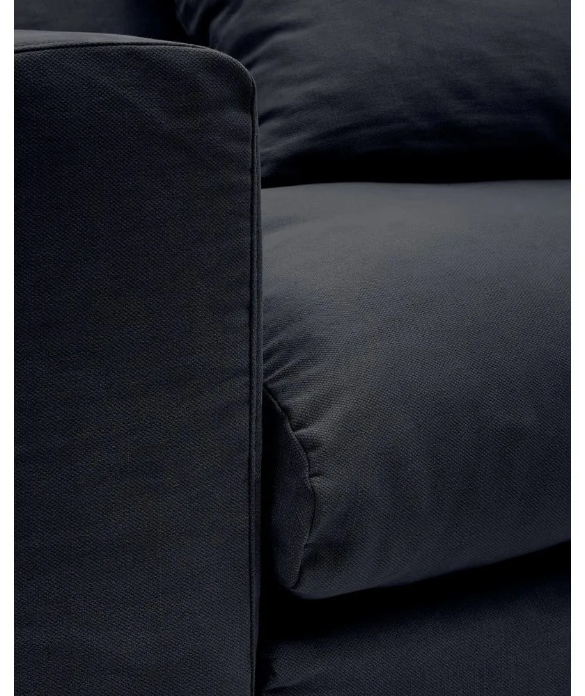Antracytowa lniana sofa 340 cm Nora – Kave Home