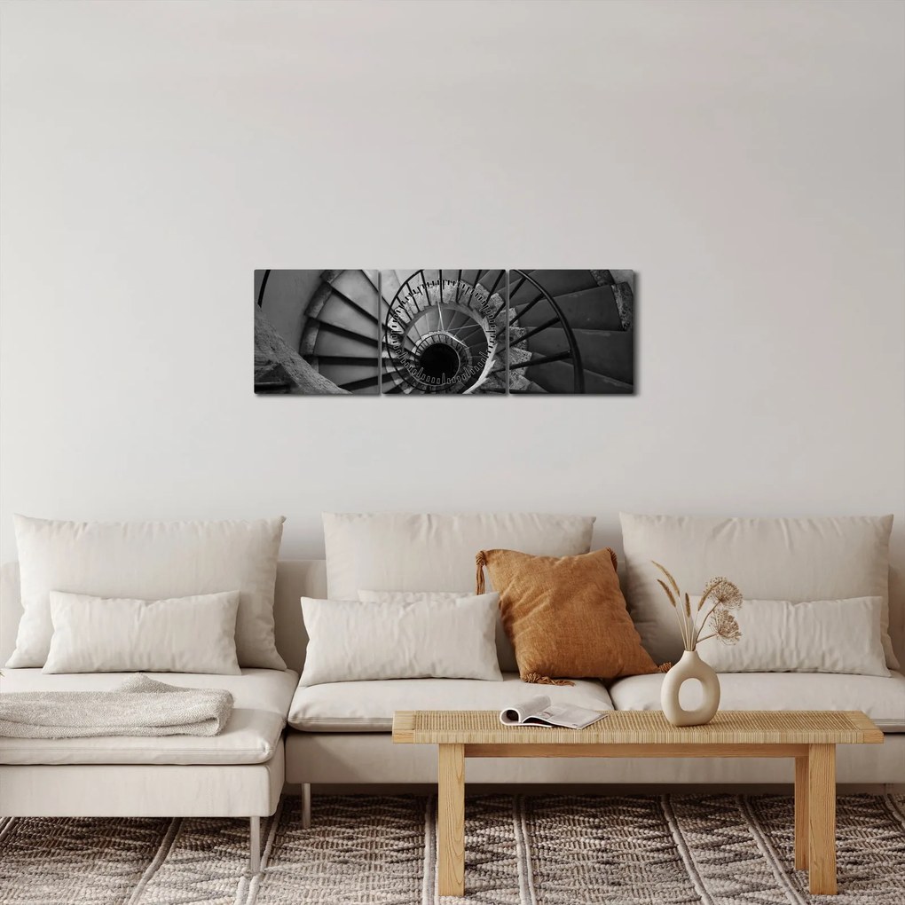 Obraz - Schody (z zegarem) (90x30 cm)