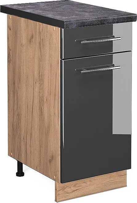Szafka dolna do kuchni antracyt wysoki połysk 40x60x82 fame-line