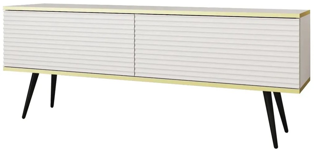 Szafka RTV KARL 3D 135cm wisząca/stojąca biały mat PIASKI Meble
