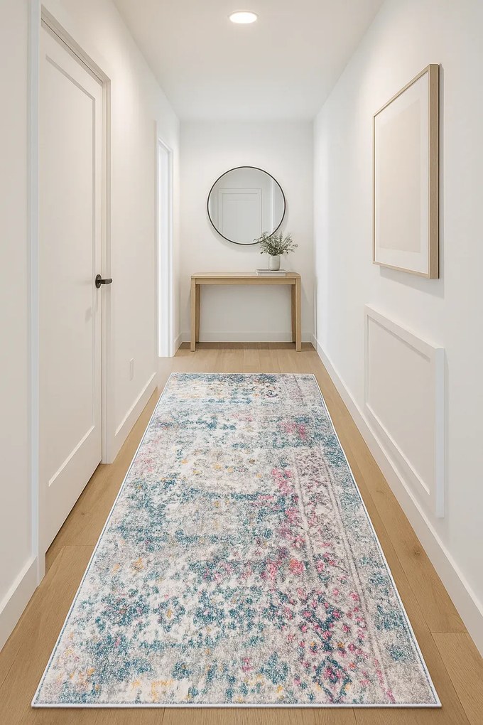 Jasnoszary chodnik w kolorowy melanżowy wzór Z1-R36